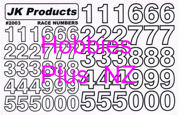 Race Numbers  JK 2003W